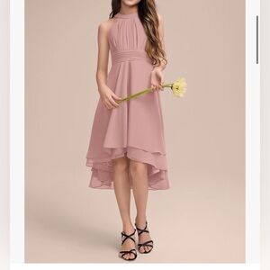 Elegant Pink Tiered Halter Dress for Prom